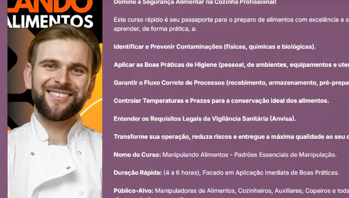 Manipulando Alimentos - Padrões Essenciais de Manipulação.